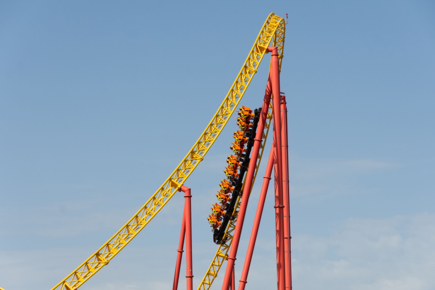 A rollercoaster on an up-and-down corner