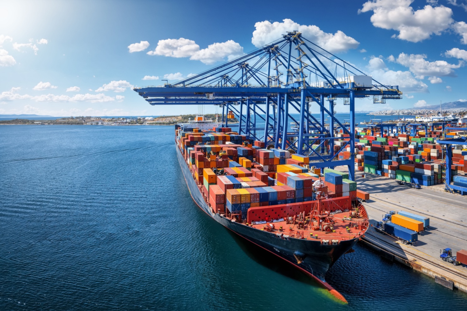 Cargo goods ship being loaded