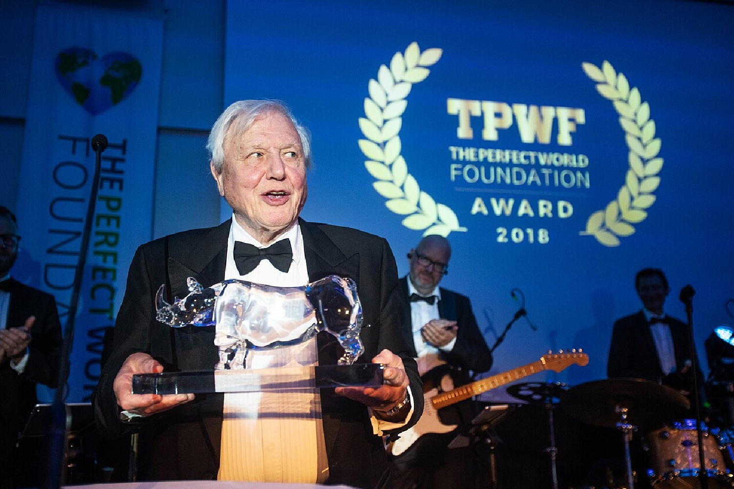 David Attenborough at the Perfect World Foundation Awards in 2018.