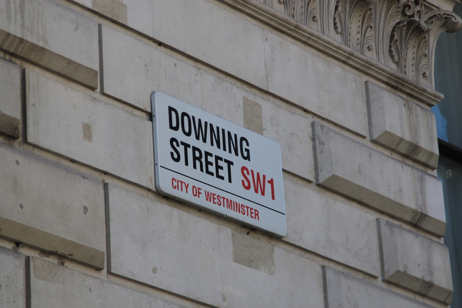 Downing Street sign.